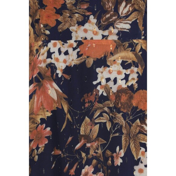 Lulus Maxi Dress Womens Navy Blue Stunning Favorite Floral Ruffled High-Low M - Picture 5 of 9